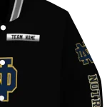 customized notre dame fighting irish american flag skull black varsity jacket best selling