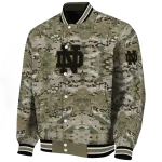 customized notre dame fighting irish camouflage abstract camouflage varsity jacket best selling