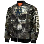 customized notre dame fighting irish camouflage skull camouflage bomber jacket best selling