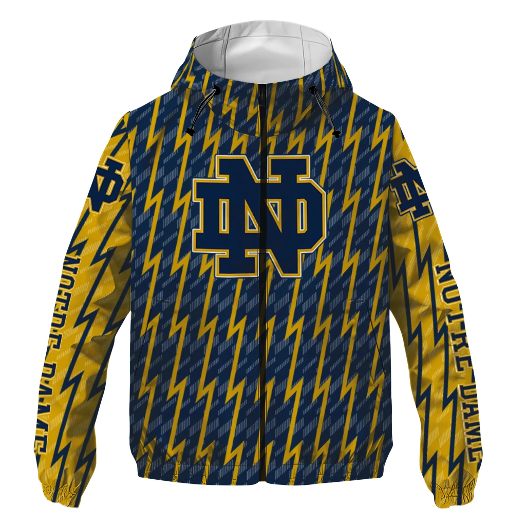 customized notre dame fighting irish lightning strike grid navy windbreaker jacket best selling customized notre dame fighting irish lightning strike grid navy windbreaker jacket best selling