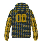 customized notre dame fighting irish lightning strike grid navy windbreaker jacket best selling