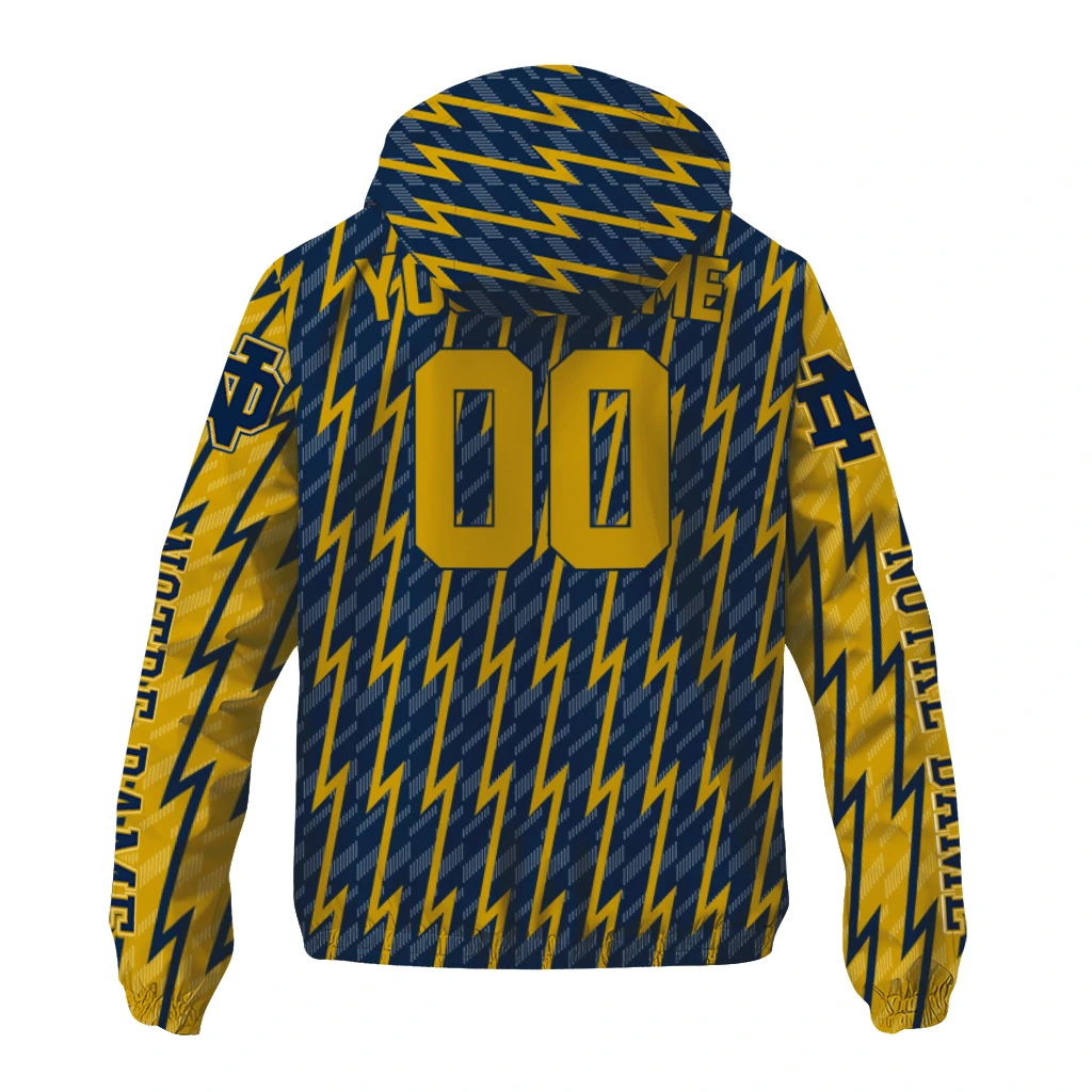 customized notre dame fighting irish lightning strike grid navy windbreaker jacket fashion forward customized notre dame fighting irish lightning strike grid navy windbreaker jacket fashion forward