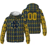 customized notre dame fighting irish lightning strike grid navy windbreaker jacket best selling