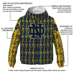 customized notre dame fighting irish lightning strike grid navy windbreaker jacket best selling