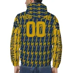 customized notre dame fighting irish lightning strike grid navy windbreaker jacket best selling