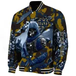 customized notre dame fighting irish skull horde navy varsity jacket best selling