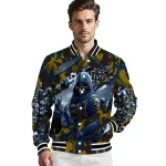 customized notre dame fighting irish skull horde navy varsity jacket best selling