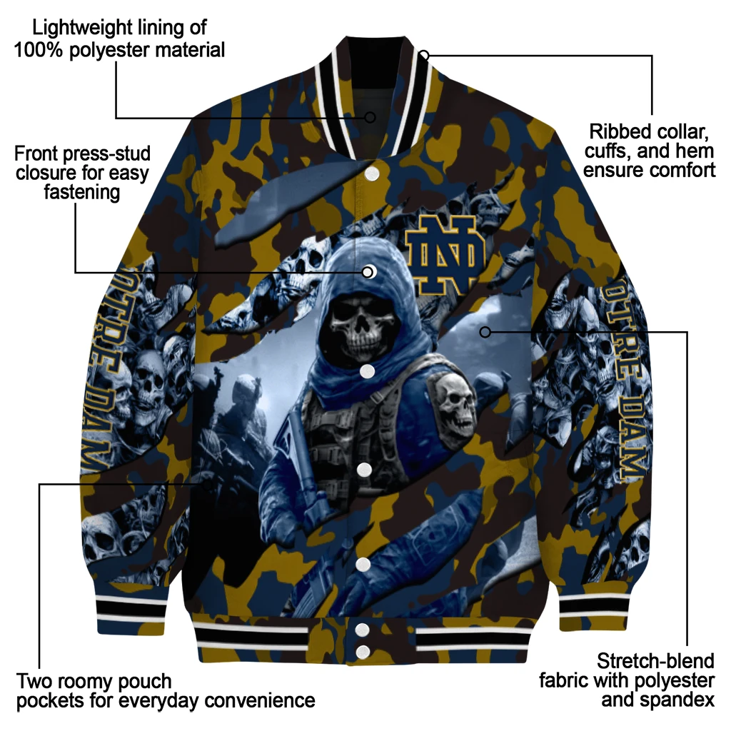 customized notre dame fighting irish skull horde navy varsity jacket new arrival customized notre dame fighting irish skull horde navy varsity jacket new arrival
