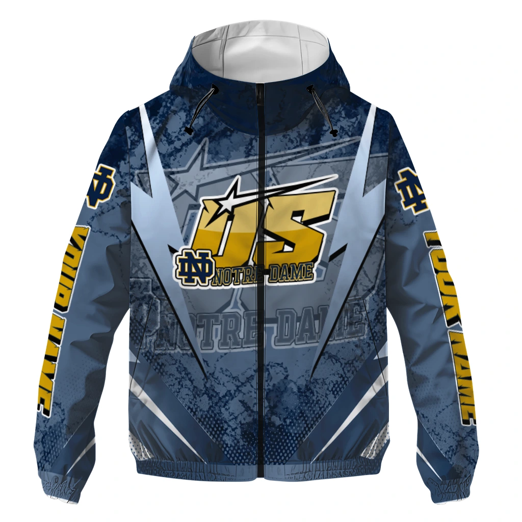 customized notre dame fighting irish us rock star navy windbreaker jacket best selling customized notre dame fighting irish us rock star navy windbreaker jacket best selling