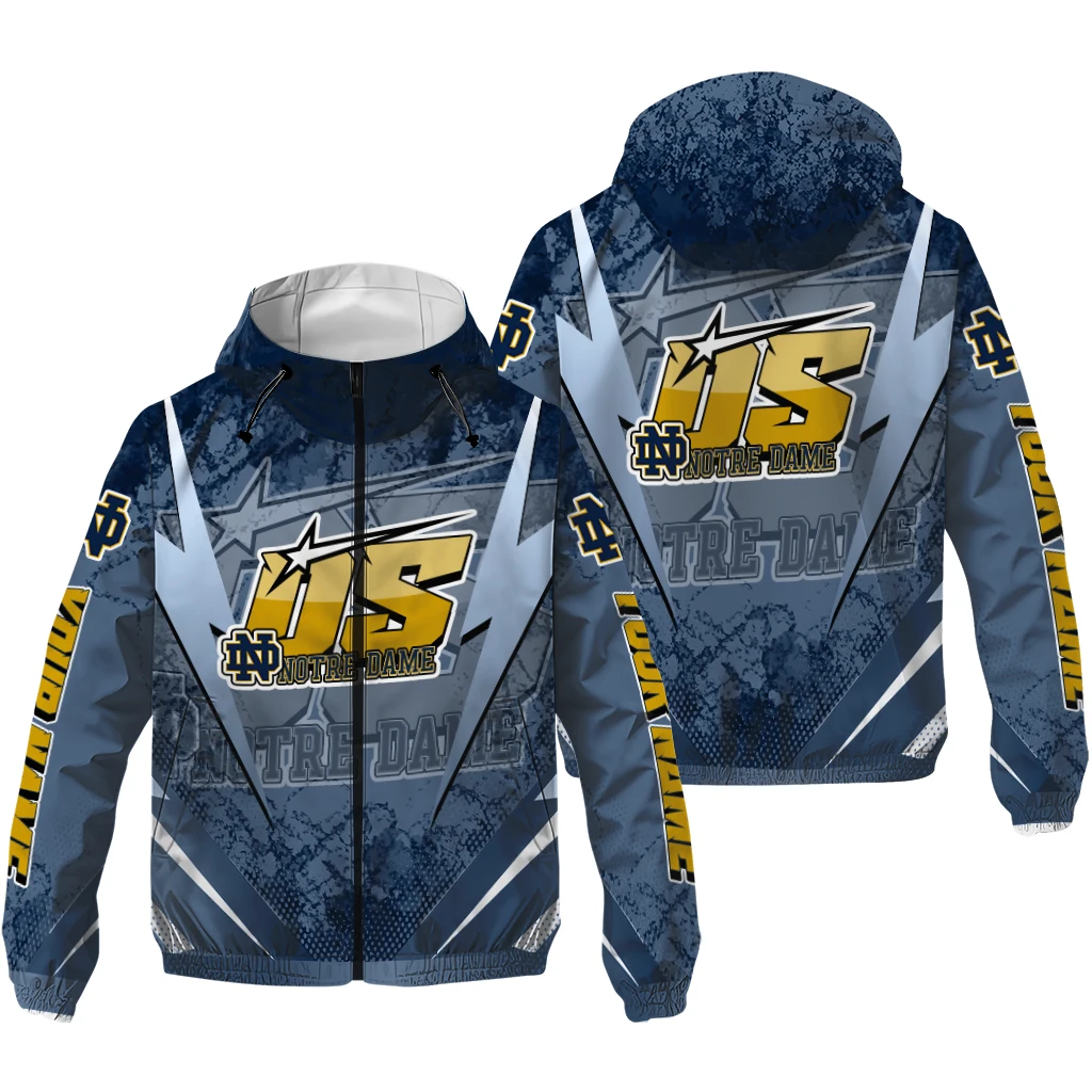 customized notre dame fighting irish us rock star navy windbreaker jacket high quality customized notre dame fighting irish us rock star navy windbreaker jacket high quality