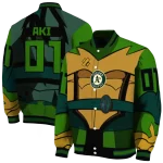 customized oakland athletics turtle armor varsity jacket best selling