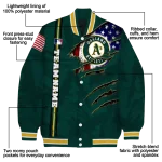 customized oakland athletics us flag claws green varsity jacket best selling