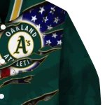customized oakland athletics us flag claws green varsity jacket best selling