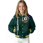 customized oakland athletics us flag claws green varsity jacket best selling