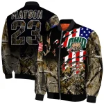 customized ohio bobcats patriot deer camouflage bomber jacket best selling