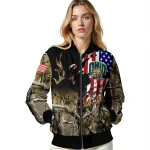customized ohio bobcats patriot deer camouflage bomber jacket best selling