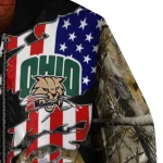 customized ohio bobcats patriot deer camouflage bomber jacket best selling