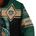 customized ohio bobcats reaper hands green black bomber jacket best selling