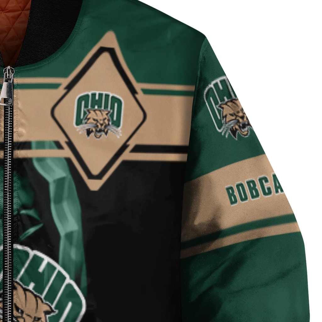 customized ohio bobcats reaper hands green black bomber jacket premium grade customized ohio bobcats reaper hands green black bomber jacket premium grade