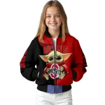 customized ohio state buckeyes adorable yoda scarlet black bomber jacket best selling