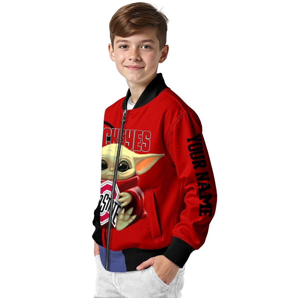 customized ohio state buckeyes adorable yoda scarlet black bomber jacket trendy customized ohio state buckeyes adorable yoda scarlet black bomber jacket trendy