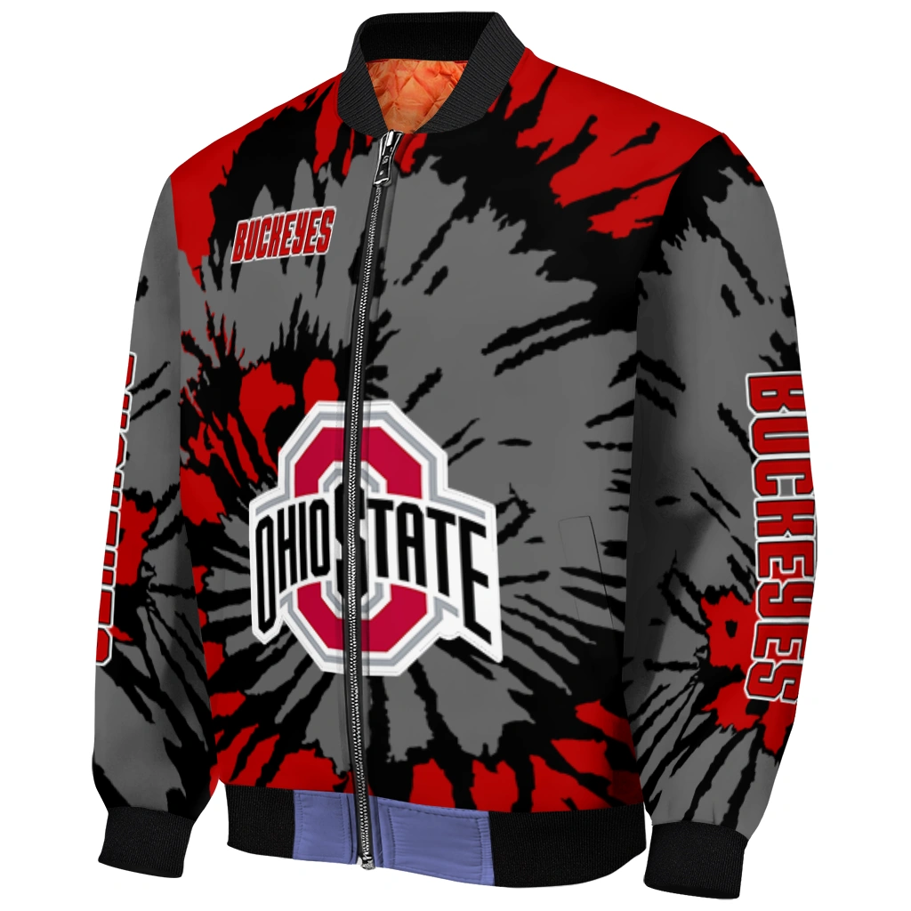 customized ohio state buckeyes burst splatter scarlet bomber jacket fashion forward customized ohio state buckeyes burst splatter scarlet bomber jacket fashion forward