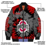 customized ohio state buckeyes burst splatter scarlet bomber jacket best selling