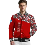 customized ohio state buckeyes camouflage splash scarlet varsity jacket best selling