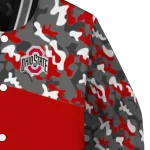 customized ohio state buckeyes camouflage splash scarlet varsity jacket best selling