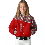 customized ohio state buckeyes camouflage splash scarlet varsity jacket best selling