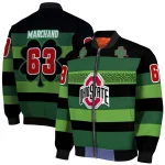 customized ohio state buckeyes clover green lines green black bomber jacket best selling
