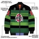 customized ohio state buckeyes clover green lines green black bomber jacket best selling