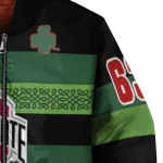 customized ohio state buckeyes clover green lines green black bomber jacket best selling