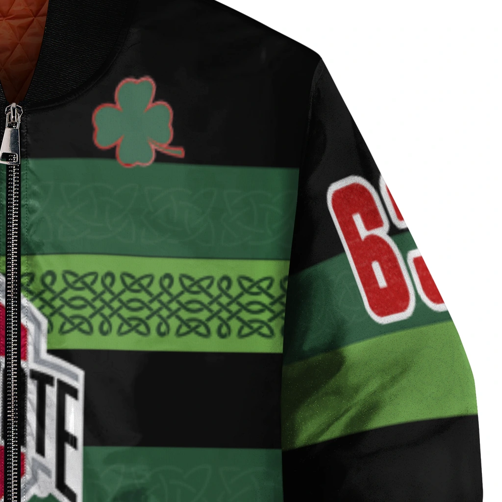 customized ohio state buckeyes clover green lines green black bomber jacket premium grade customized ohio state buckeyes clover green lines green black bomber jacket premium grade