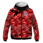 customized ohio state buckeyes shark art scarlet windbreaker jacket best selling