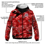 customized ohio state buckeyes shark art scarlet windbreaker jacket best selling