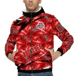 customized ohio state buckeyes shark art scarlet windbreaker jacket best selling