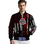customized ohio state buckeyes star stripes scarlet black bomber jacket best selling