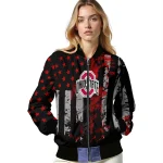 customized ohio state buckeyes star stripes scarlet black bomber jacket best selling
