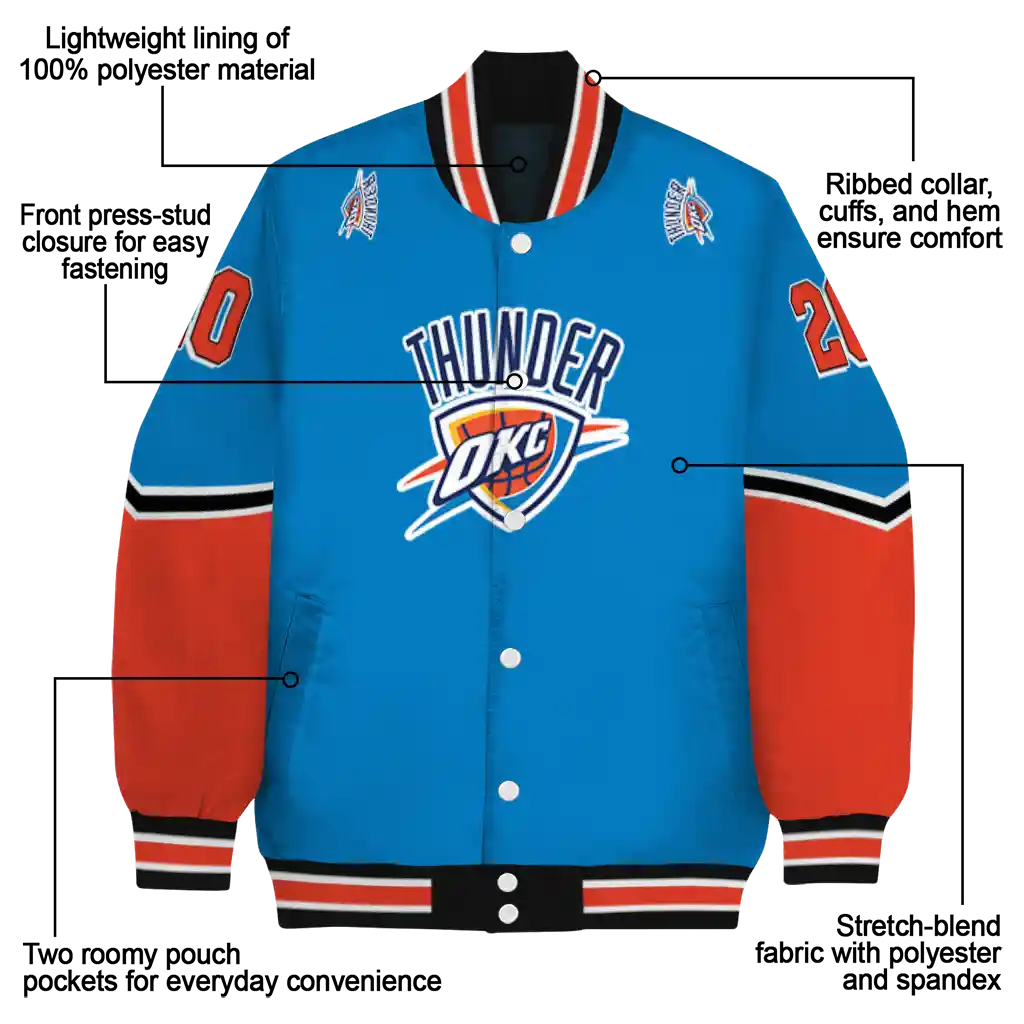 customized oklahoma city thunder chevron style blue varsity jacket new arrival customized oklahoma city thunder chevron style blue varsity jacket new arrival