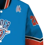 customized oklahoma city thunder chevron style blue varsity jacket best selling