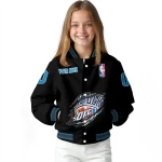 customized oklahoma city thunder claw edge black varsity jacket best selling