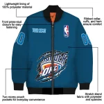 customized oklahoma city thunder claw slash blue bomber jacket best selling
