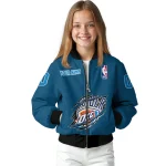 customized oklahoma city thunder claw slash blue bomber jacket best selling