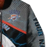customized oklahoma city thunder electric flash blue bomber jacket best selling