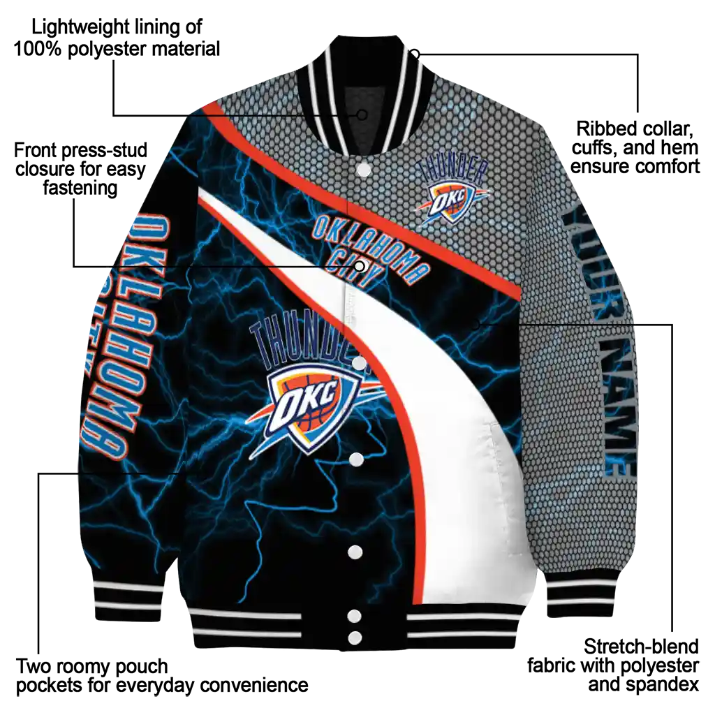 customized oklahoma city thunder electric flash blue varsity jacket new arrival customized oklahoma city thunder electric flash blue varsity jacket new arrival