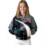 customized oklahoma city thunder electric flash blue varsity jacket best selling
