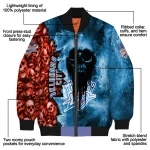 customized oklahoma city thunder skull cluster blue bomber jacket best selling