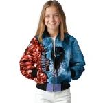 customized oklahoma city thunder skull cluster blue bomber jacket best selling