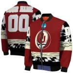 customized oklahoma sooners circle skull crimson black bomber jacket best selling